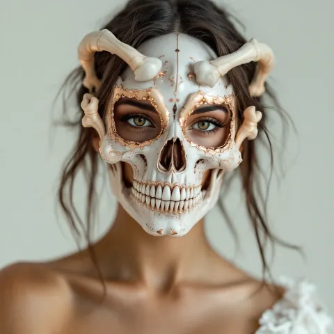 Woman Skull Bone Mask Rose Gold