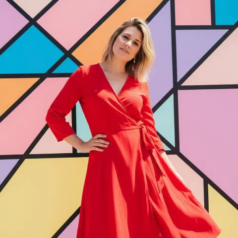 Instagram Fashion Model Red Wrap
