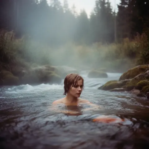 Woman Hot Spring River Photography