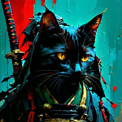 Black Cat Junglecore Art