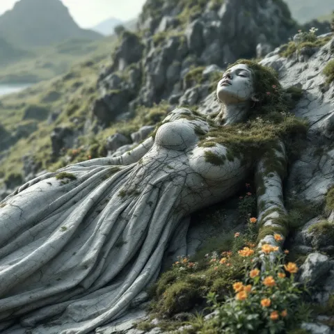 Ancient Stone Woman Monument