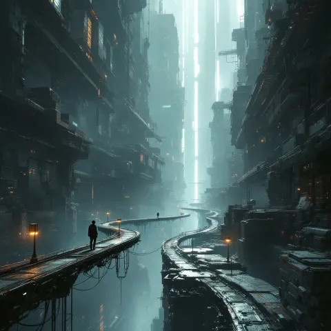 Cyberpunk Wanderer Vast City