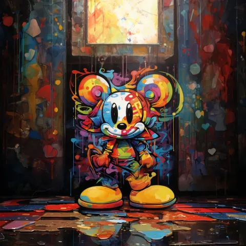 Mickey Mouse Cubism Art