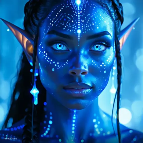 Blue Bioluminescent Elf Avatar