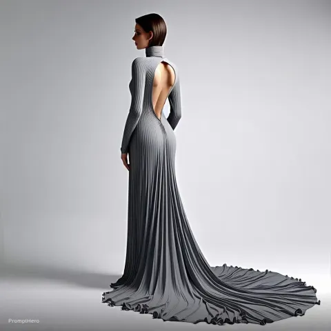 Woman Grey Dress Portrait