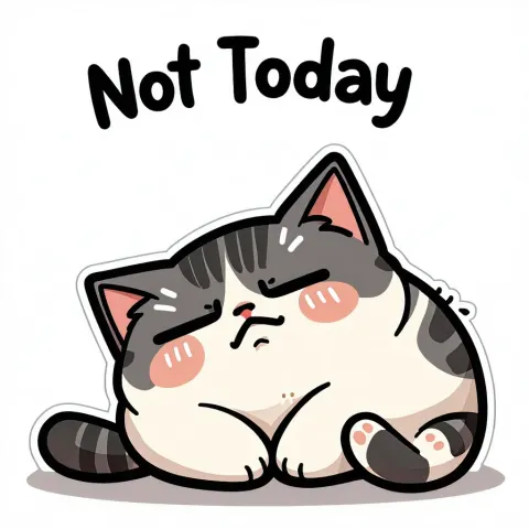Grumpy Cat Not Today Sticker