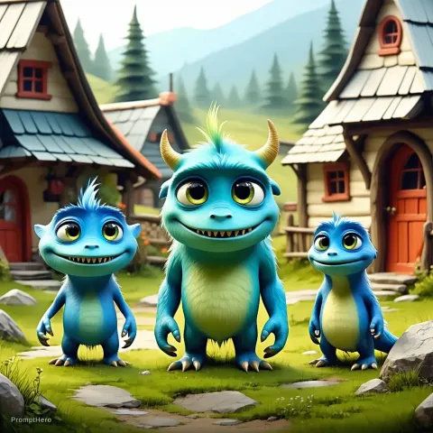 Monster Family Village Visit