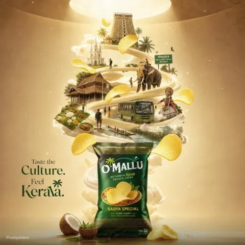 Floating Chips Kerala Travel Poster