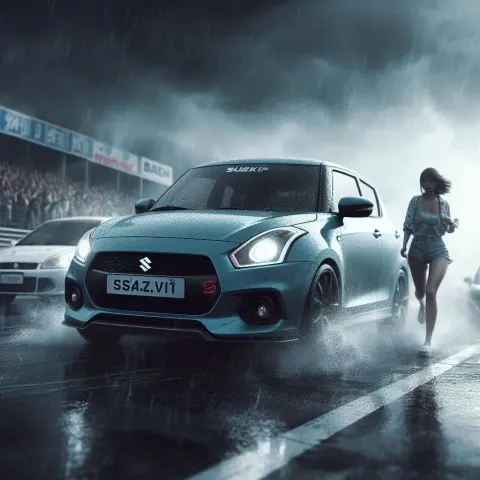 Cars Racetrack Storm Weather