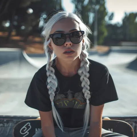 Girl Skateboard Park Portrait