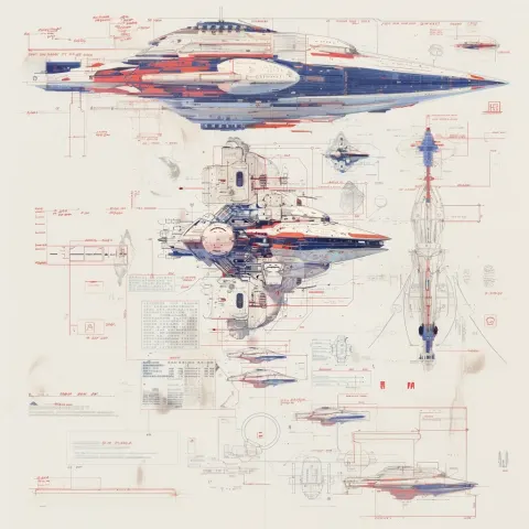 Space ship blueprint&design map