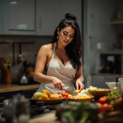 Woman Kitchen Portrait