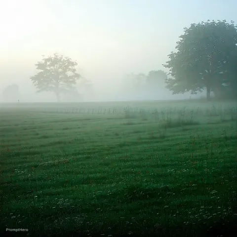 Misty Meadow Early Morning