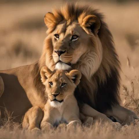 Lion with cub