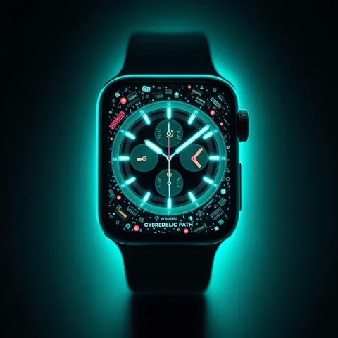 Cyberdelic Apple Watch in Exploded Neon Diagram