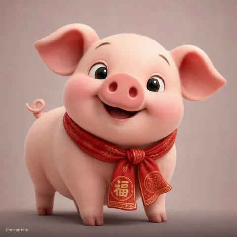 Cute Pig Zodiac Character