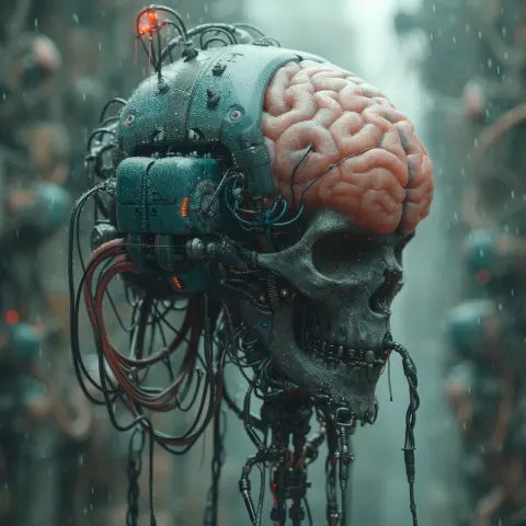 Mechanical Brain Drone Art