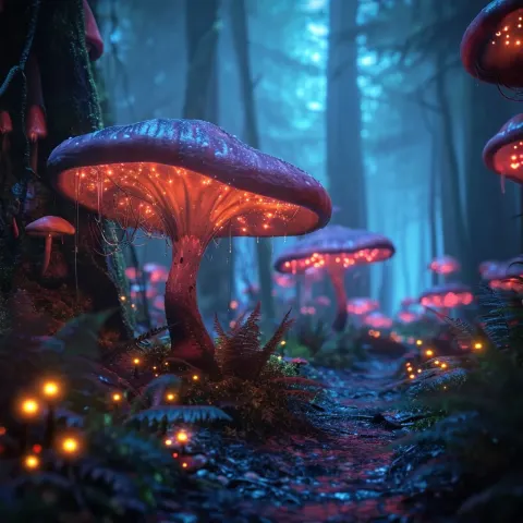 Glowing Mushroom Forest