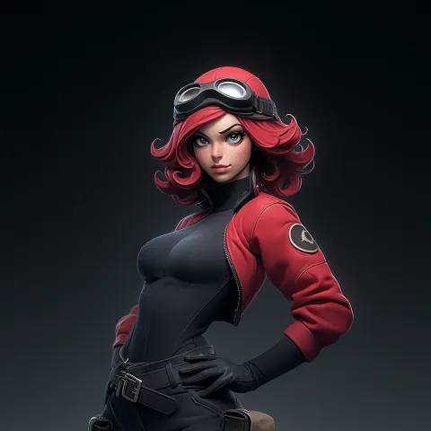 REDHEAD IN A BLACK MILITARY SUIT