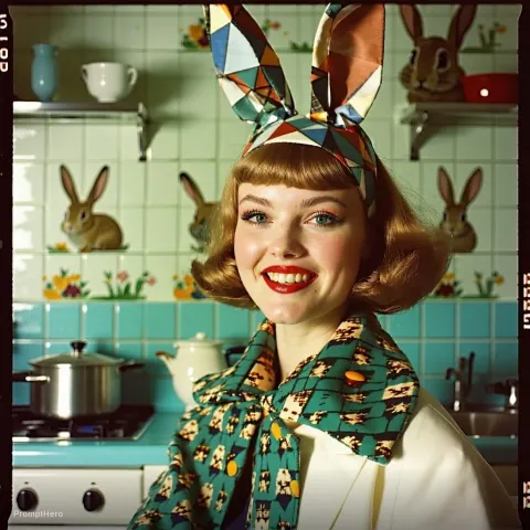 Vintage Woman Retro Kitchen