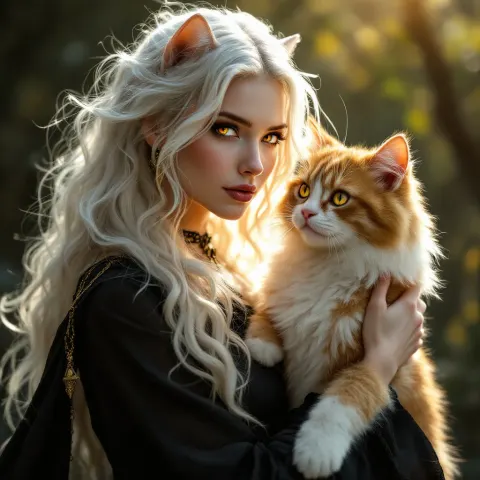 Cat Witch Golden Hair