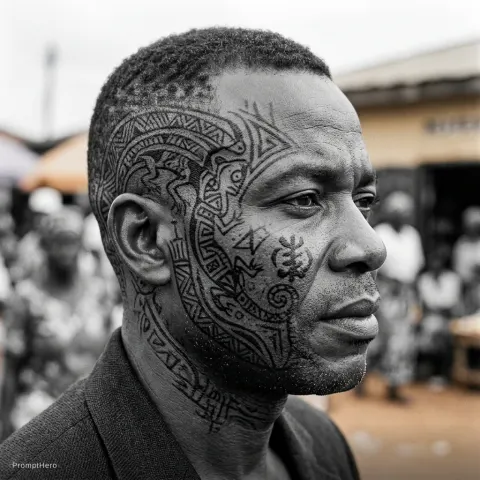 Tribal Face Tattoo Design