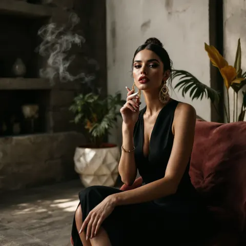 Woman Concrete Cigarette Vogue