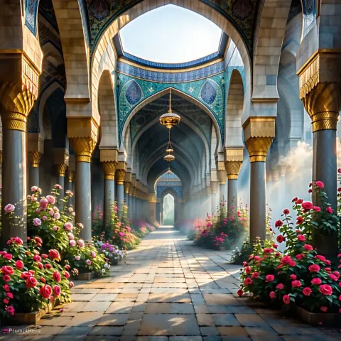 Isfahan Temple Gardens Mist
