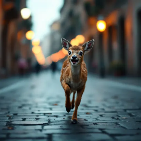 Baby Deer Rome Cinematic Dark Streets