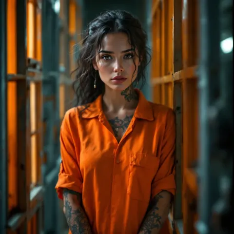 Female Prisoner Orange Suit Cell