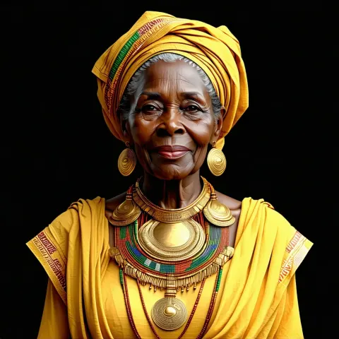 African Woman Asante Priestess Gold