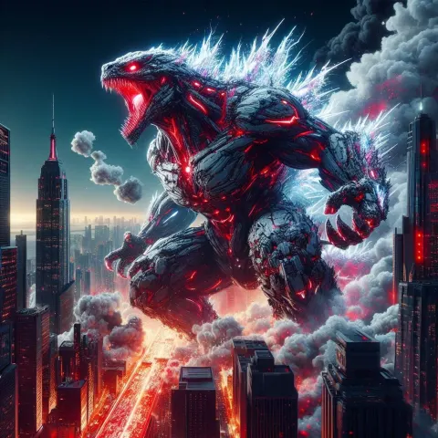 Kong Godzilla Futuristic Battle Anime