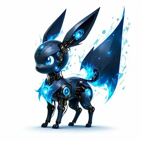 Ghost Eeveelution Mechanical Illustration