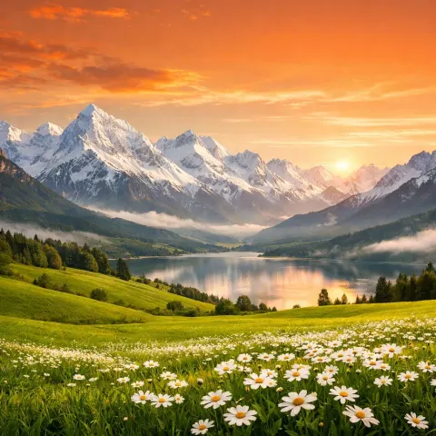 Indian Flag Landscape Mountains