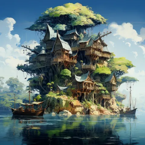 Island Pina Tree House Galleon