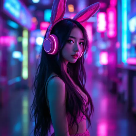 Cyberpunk Bunny Girl Pink Aesthetic