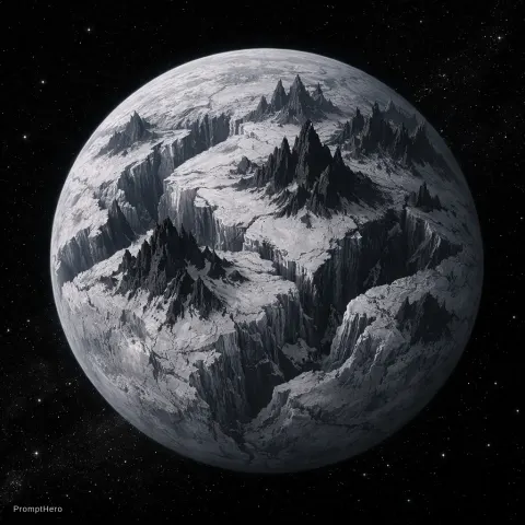 Planet Canyons Mountains Outer Space