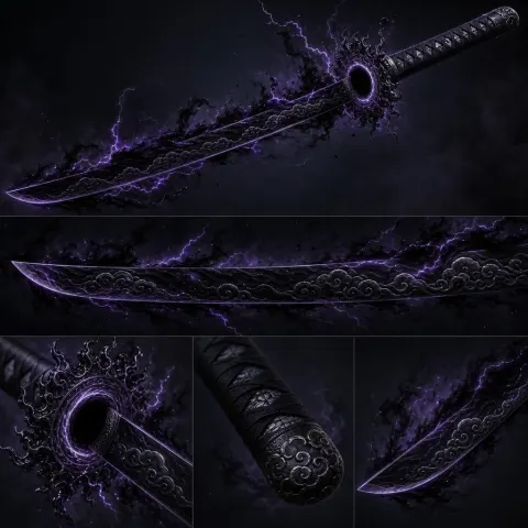 Dragon Katana Black Blade Lightning
