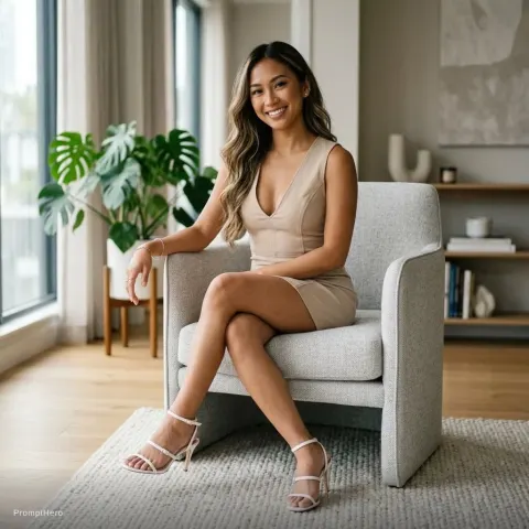 Woman Elegant Armchair Moment