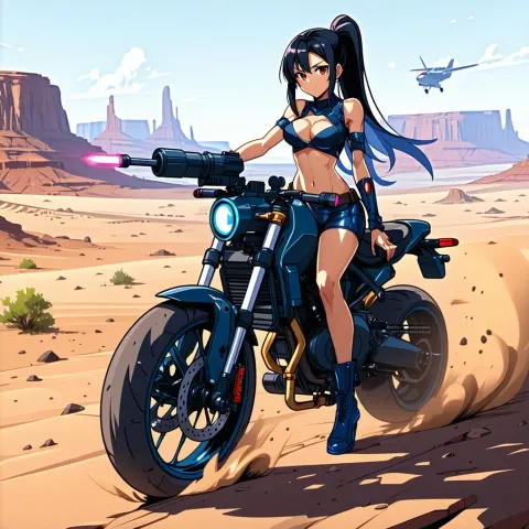 Manga Character Desert Laser Gun
