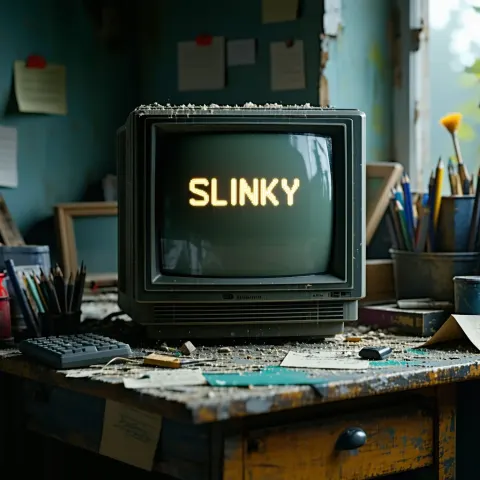 CRT Monitor Slinky Glowing Desk