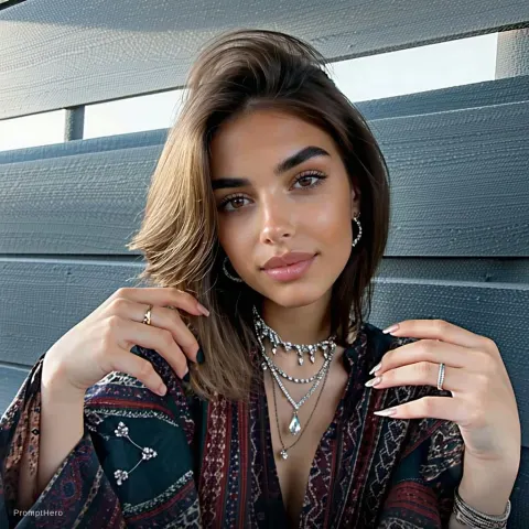 Girl Bob Hair Paisley Jewelry