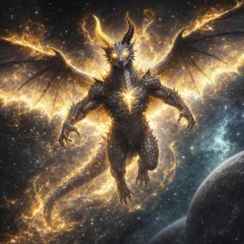 Dragon God Grey Skin Golden Eyes