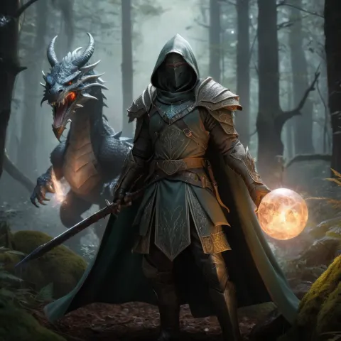 Fantasy Battle Paladin Wizard Dragon