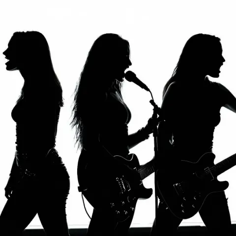 Female Band Performance Silhouette