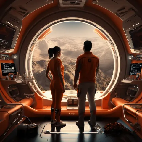Futuristic Spaceship Interior Uniforms
