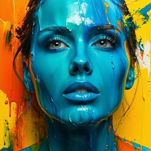 Abstract Paint Face Portrait