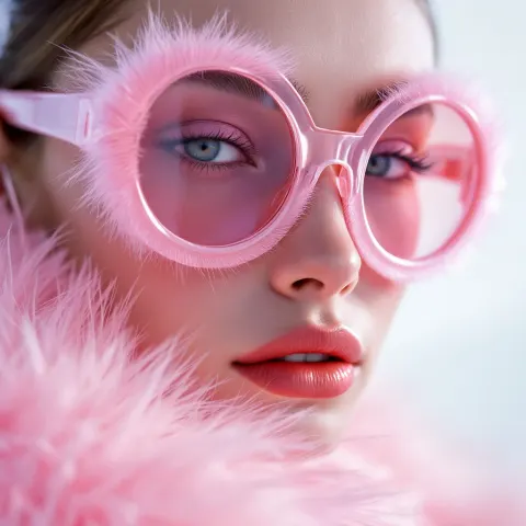 Pink Fur Sunglasses Fashion