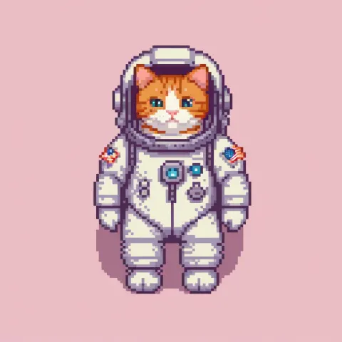 Cat Astronaut Space