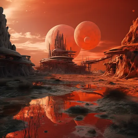 Sci-Fi Dome Water Landscape